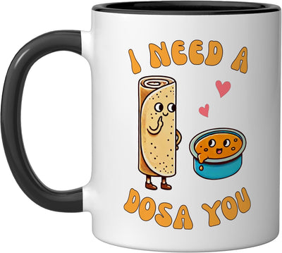 Taza Cerámica Dosa India Negro/Blanco