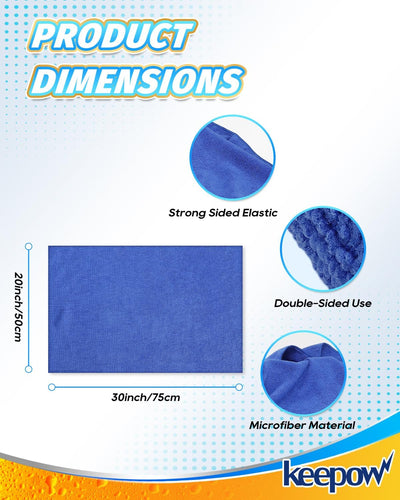 6 Paños Microfibra 30x20pulg Absorbente Sin Pelusa Verde Azul Gris