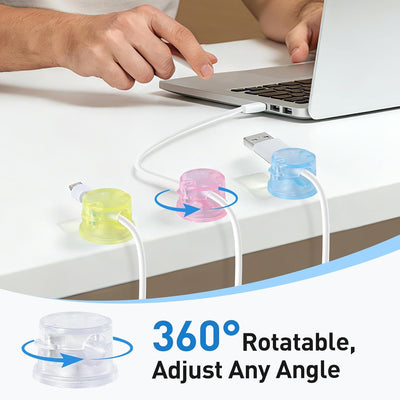 Pack 8 Clips Magnéticos Soporte Cable Giratorio 360°