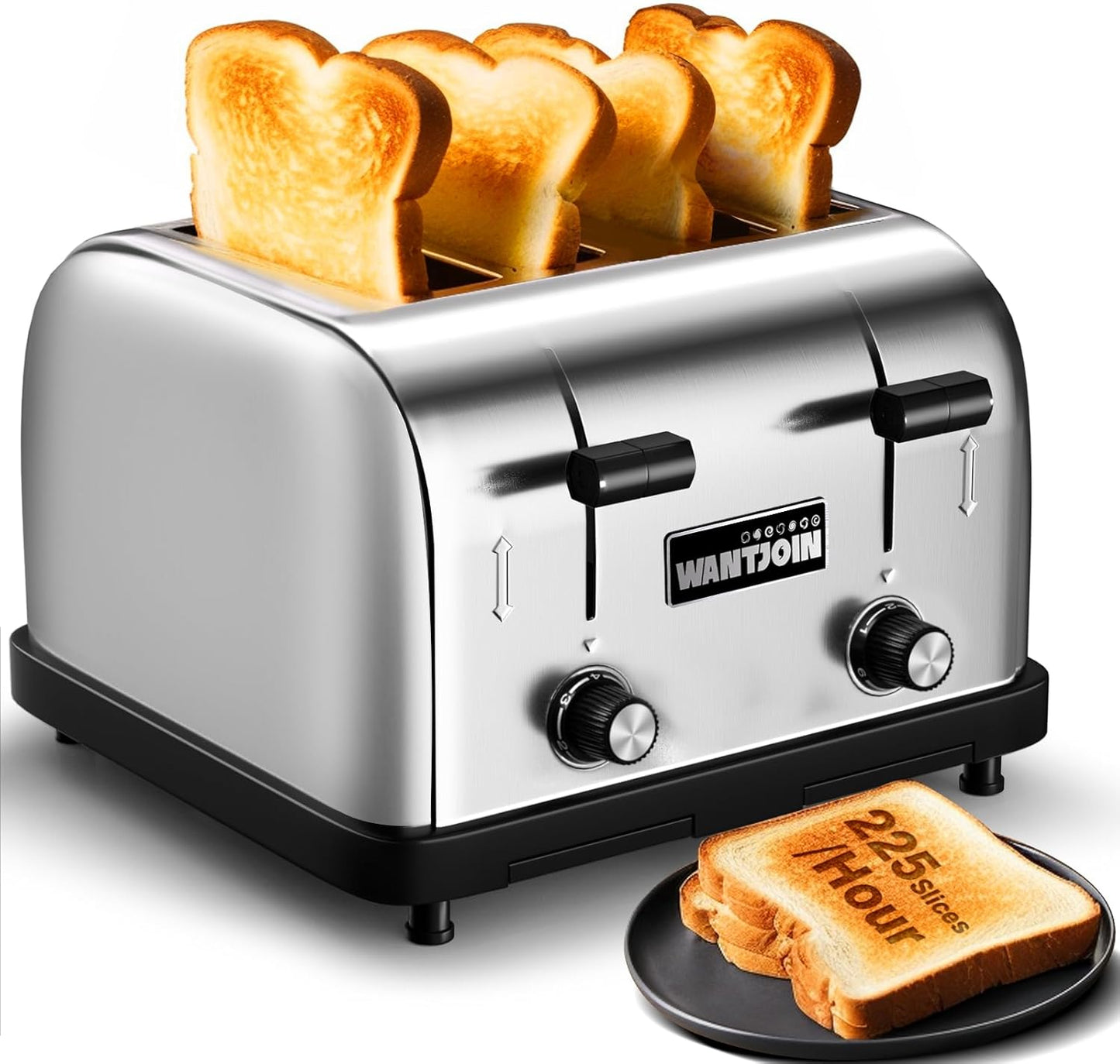 Tostadora comercial 4 rebanadas 1800W acero inox