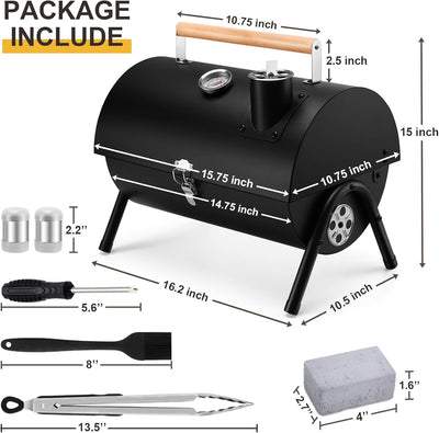 Juego parrilla carbón portátil con accesorios para barbacoa