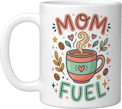 Taza cerámica para mamá amante del café con flores blancas