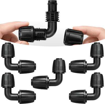 Conectores codo 1/2pulg para riego por goteo 5 pzas