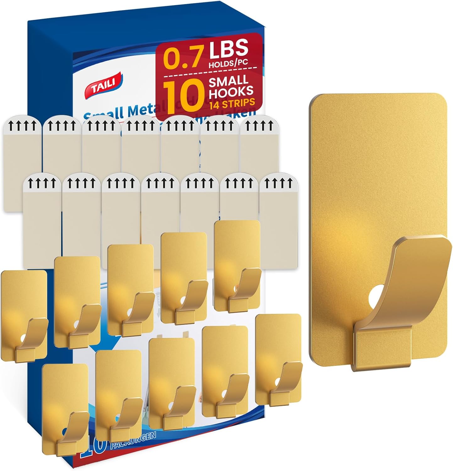 Ganchos adhesivos acero inox 10 pzas para pared pintada