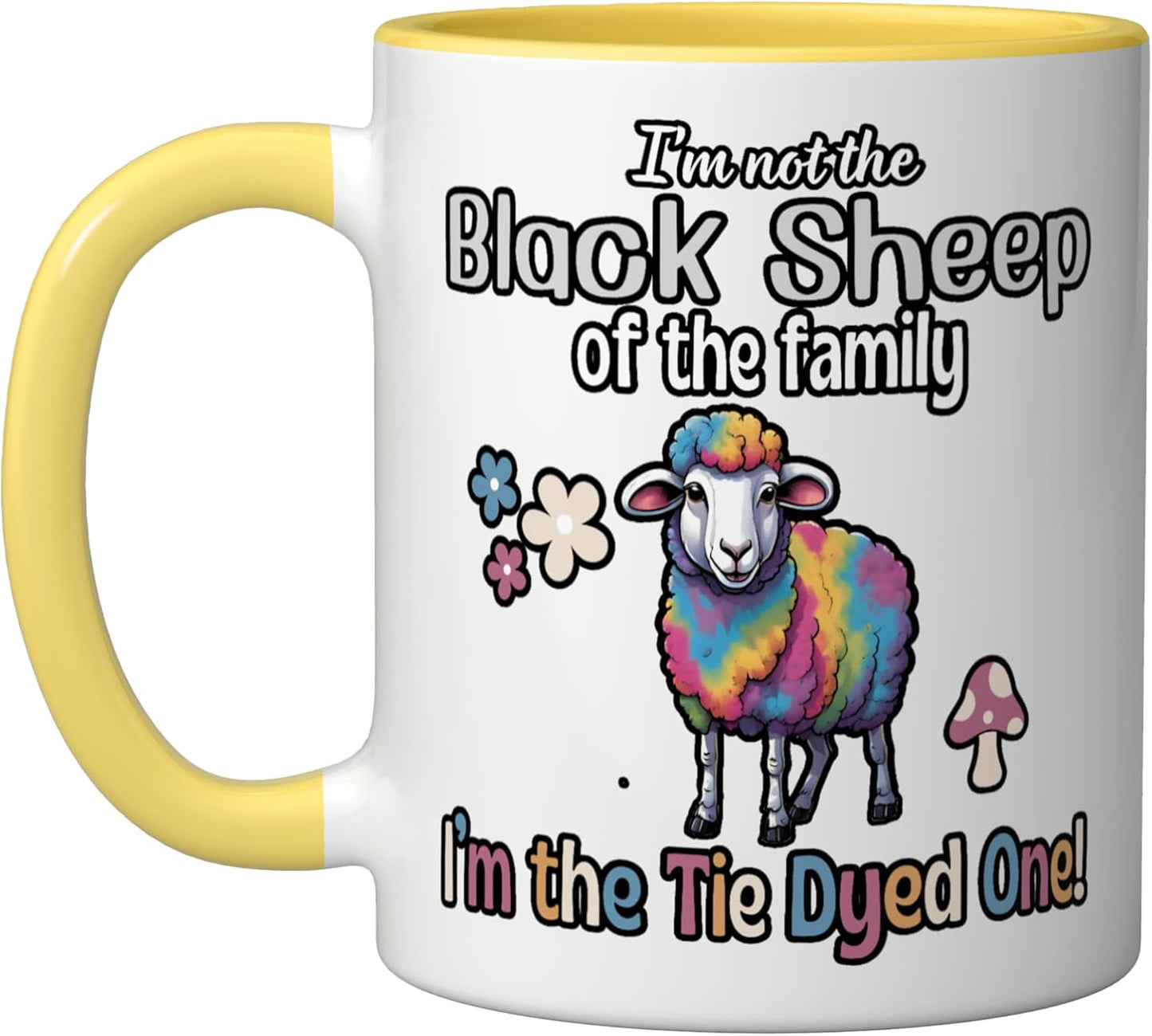 Taza Cerámica Dibujos Tie Dye Amarillo/Blanco