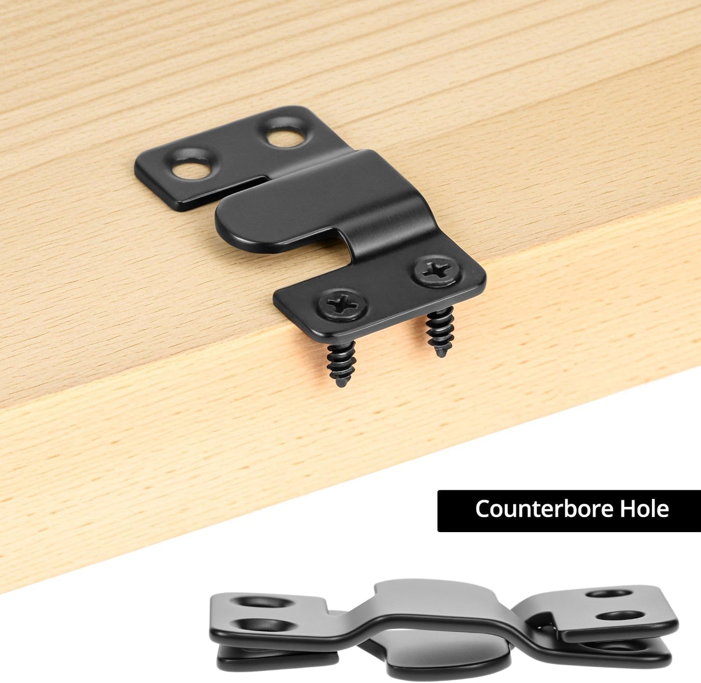 Soporte empotrado set 12 hebillas negras acero inox