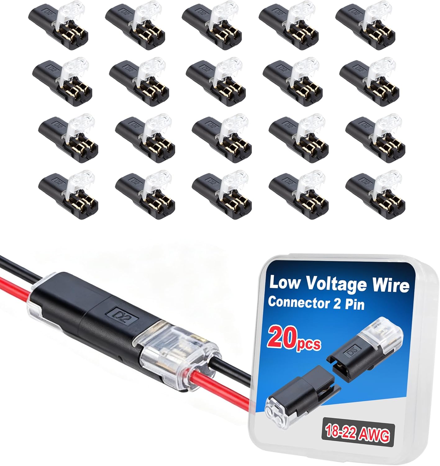 Conector enchufable doble alambre 18-22 AWG