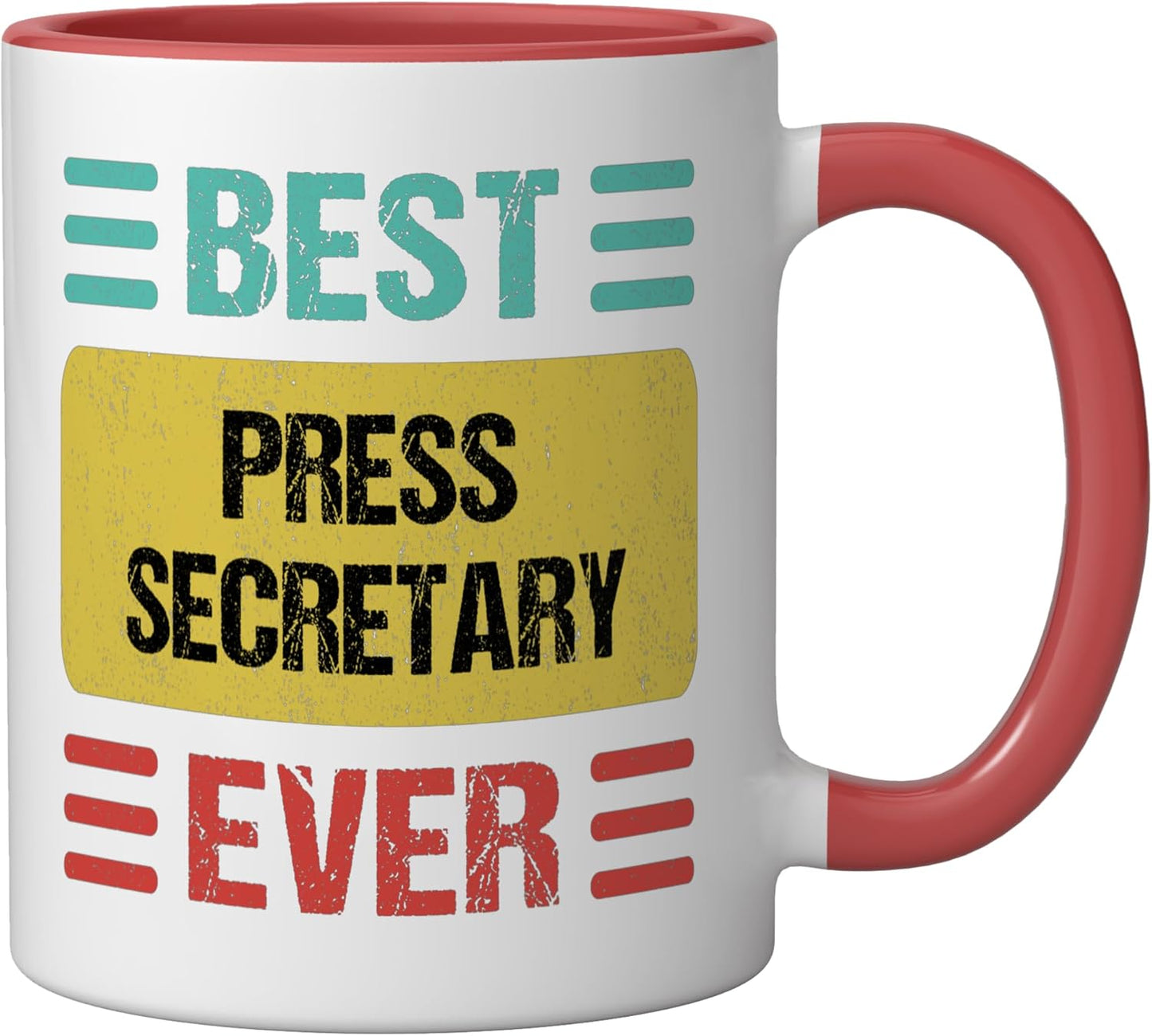 Taza cerámica para secretario de prensa roja/blanca