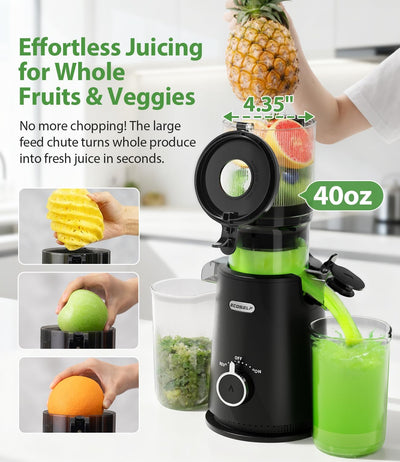 Exprimidor de prensa en frío tolva grande para frutas y verduras