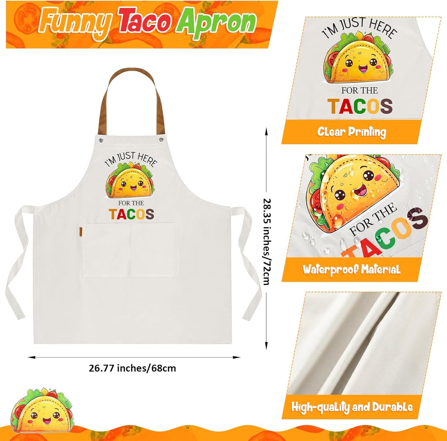 Delantal tacos mexicano para cocinar asar parrilla
