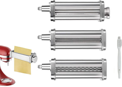 Set 3 Pzas Rodillos y Cortador Pasta Acero Inox