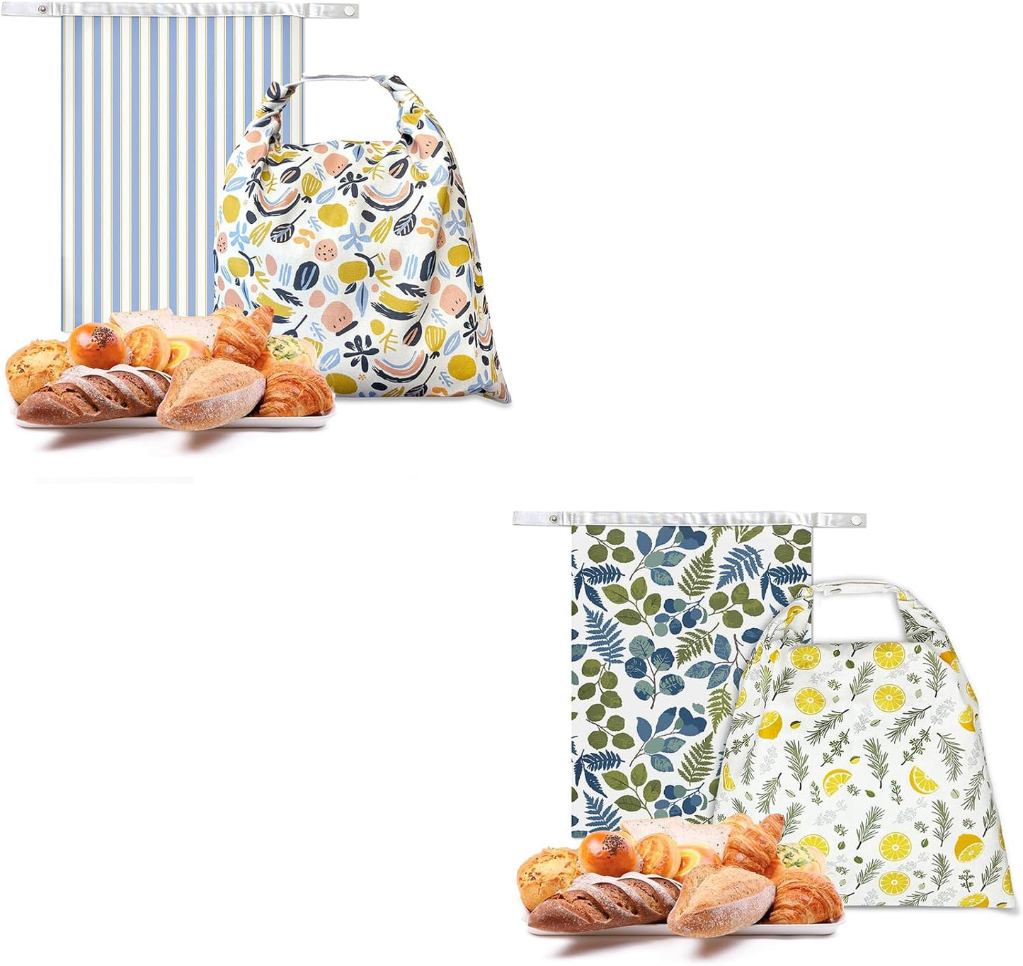 4 Pzas Bolsas Pan Reutilizables Abeja