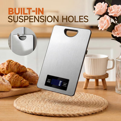 Báscula cocina acero inox 11lb digital gramos oz