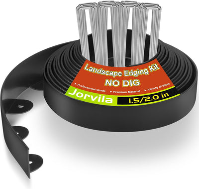 Borde jardín plástico 1.5x20pulg con 20 púas metal flexible