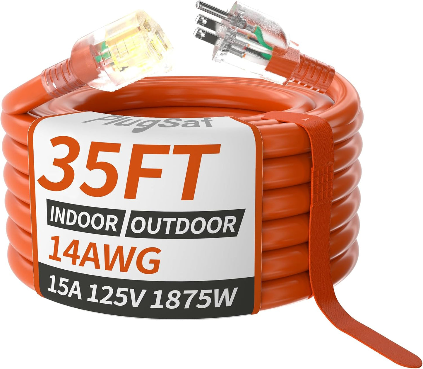 Cable extensión exterior 35ft 14AWG luz naranja