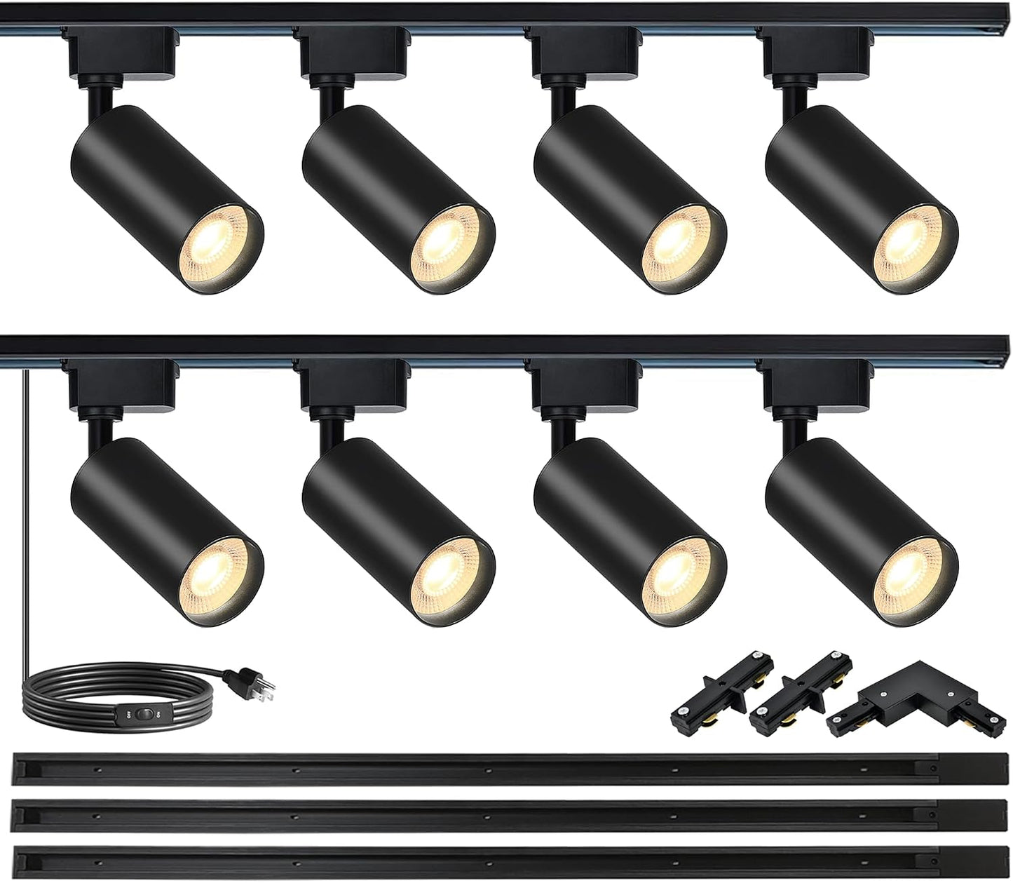 Kit 8 Cabezales LED 20W Riel Iluminación 9.8ft