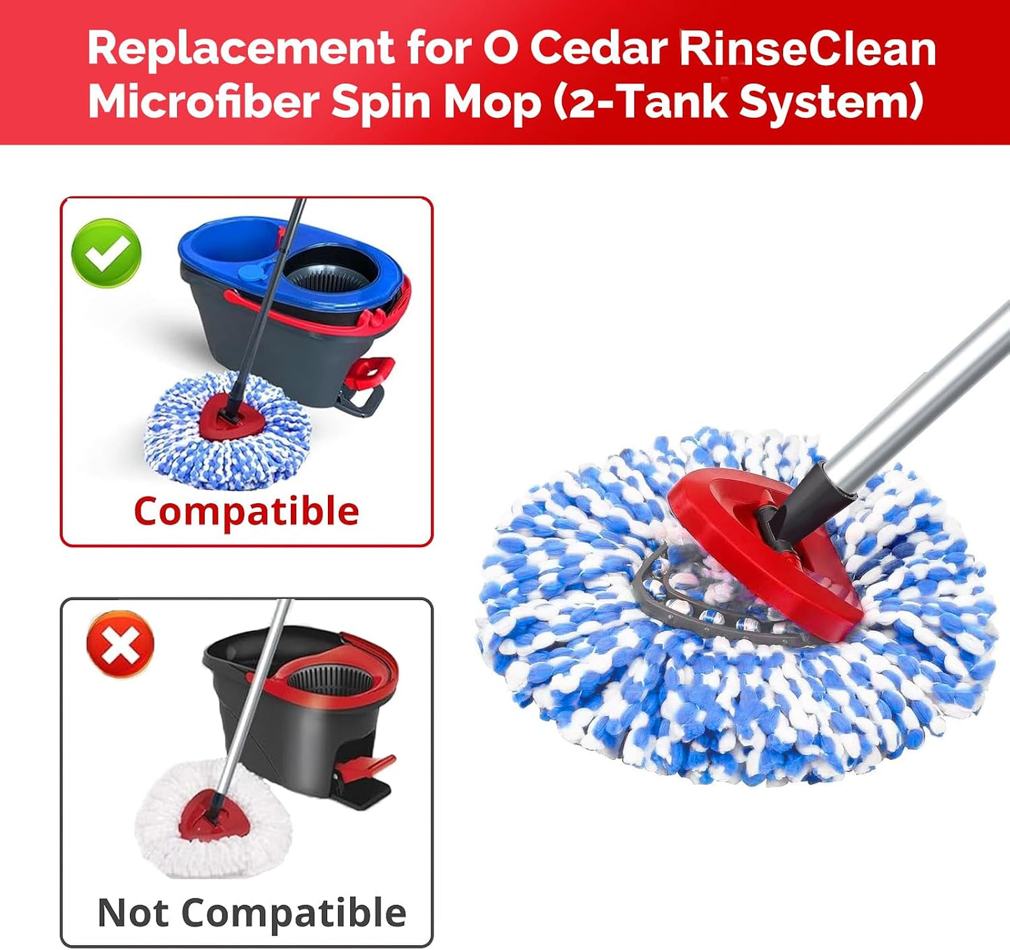 Cabezal trapeador RinseClean 2 tanques microfibra azul