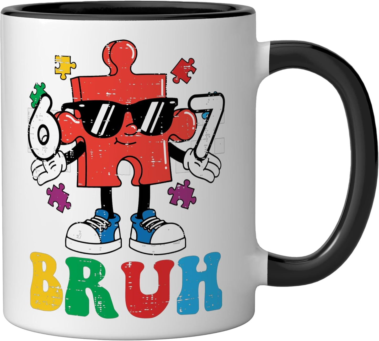 Taza cerámica para niños con puzzle de 6 y 7