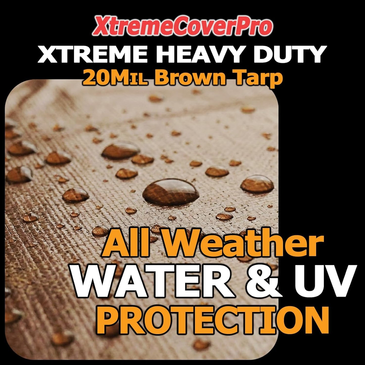 Lona marrón 4x12ft 20mil impermeable UV resistente ojales latón