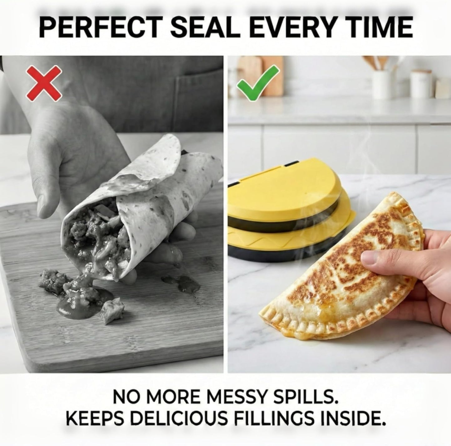 Sellador tortillas 3en1 para burritos quesadillas tacos
