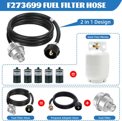 Filtro combustible propano 6ft adaptador QCC1