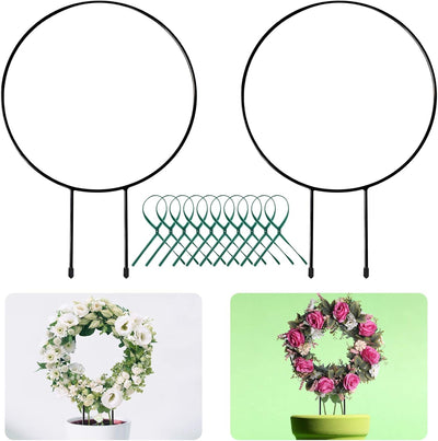 Enrejado metal negro soporte vid hierro 10 lazos flores maceta