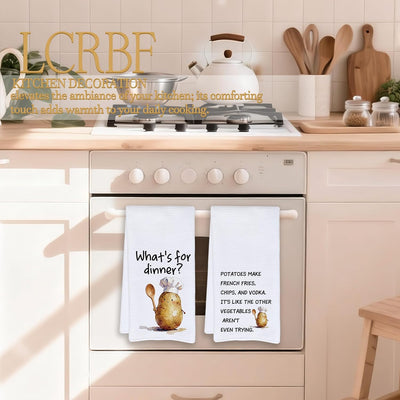 Toallas de cocina con dibujos de patatas para regalo, set de 2 unidades 16x24
