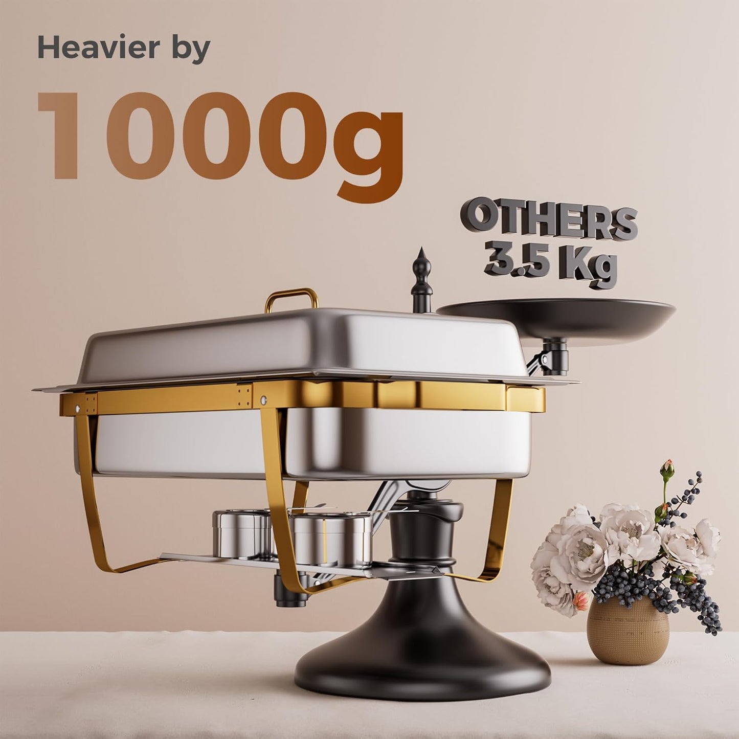 Set 8 Chafer Acero Inox 6-9qt para Buffet