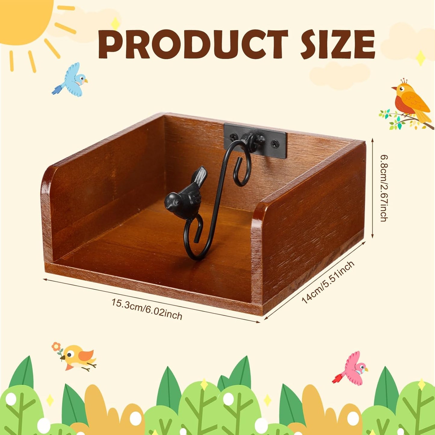 Porta servilletas de madera Hoteam con brazo pesado para mesa rústica cocina bar