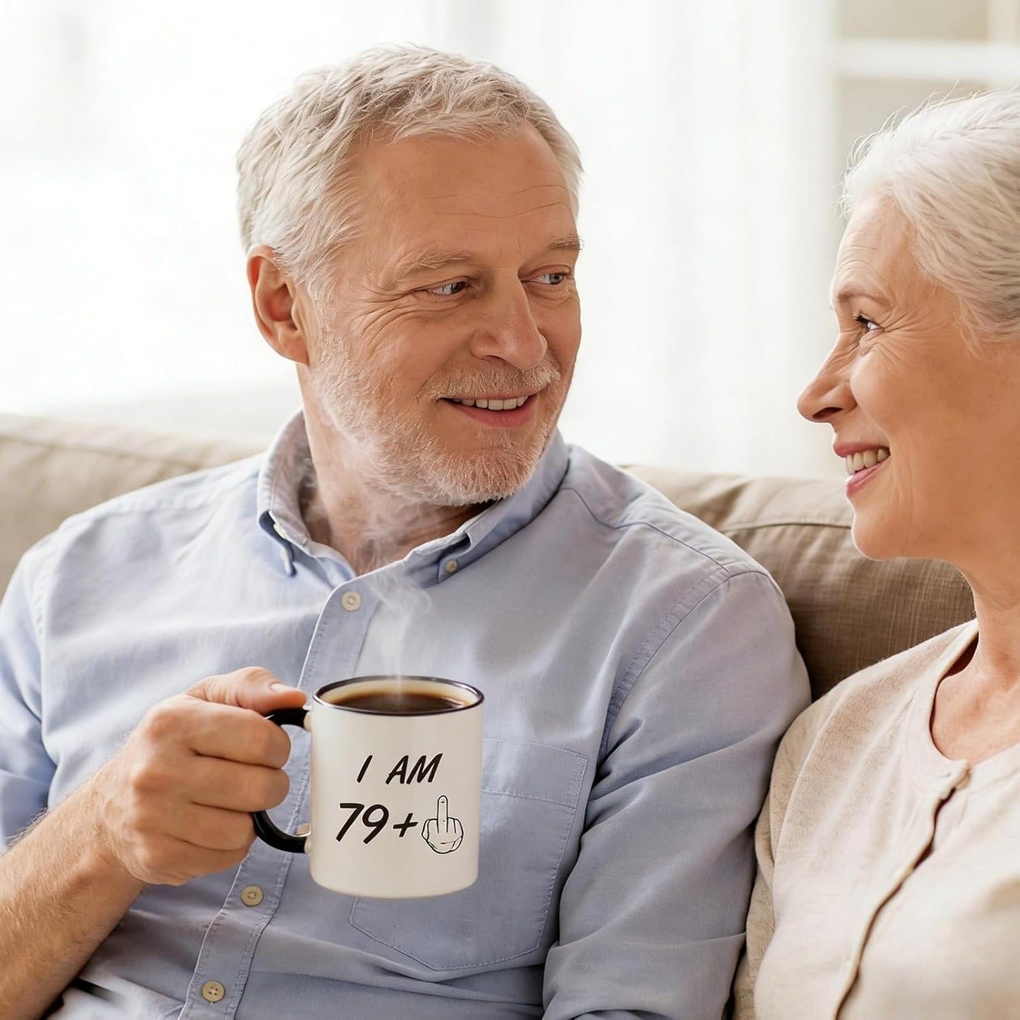 Taza de cumpleaños 80 años con dedo medio para mamá papá abuela abuelo