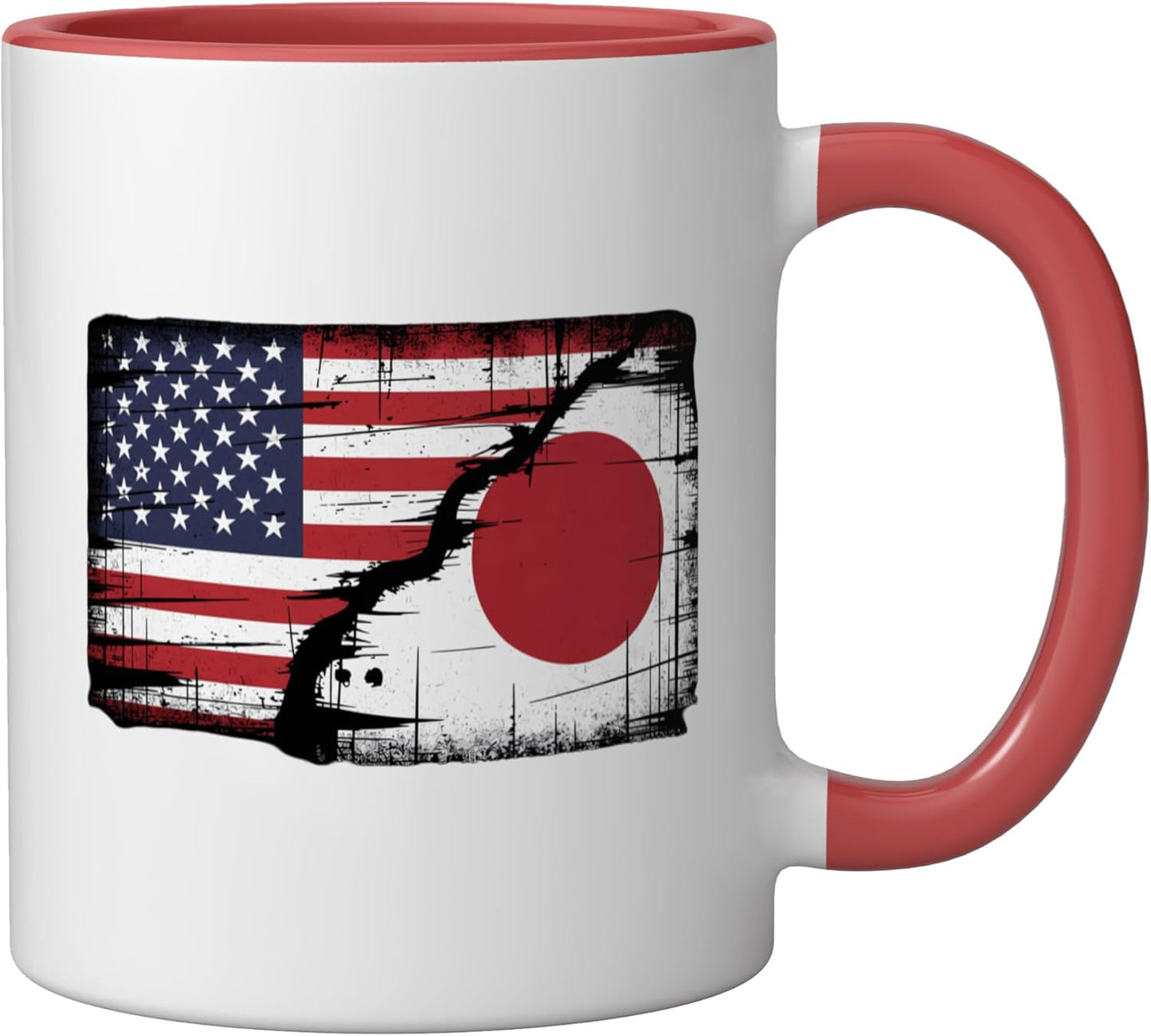 Taza Cerámica Bandera Japón Rojo Blanco