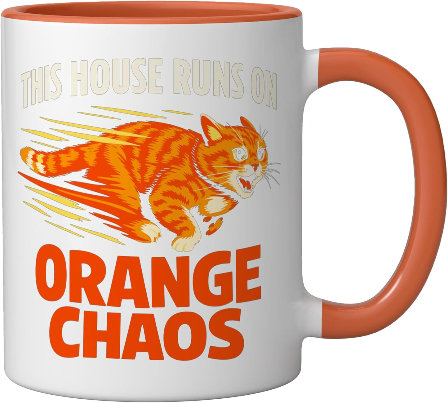 Taza Cerámica Gato Naranja Meme Comedia Naranja/Blanco