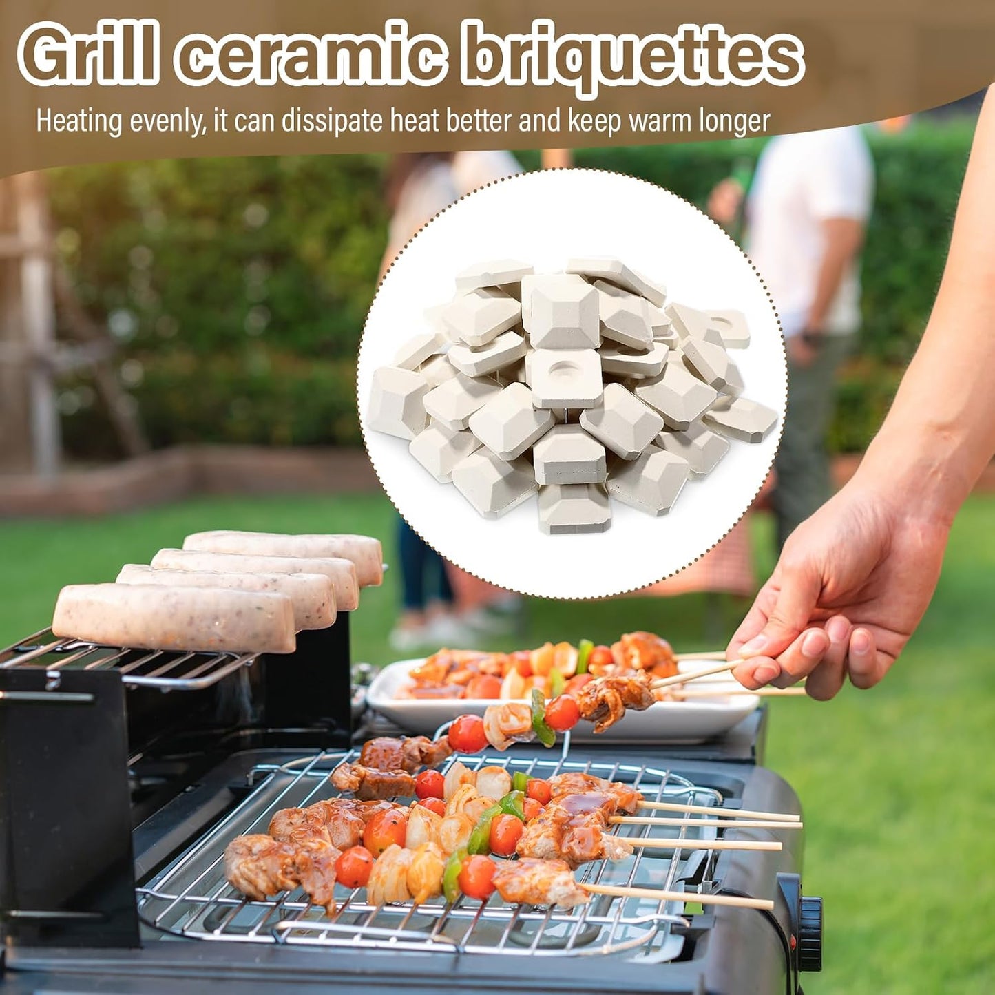 100 Briquetas Cerámica Parrilla Gas 2x2pulg Reutilizables