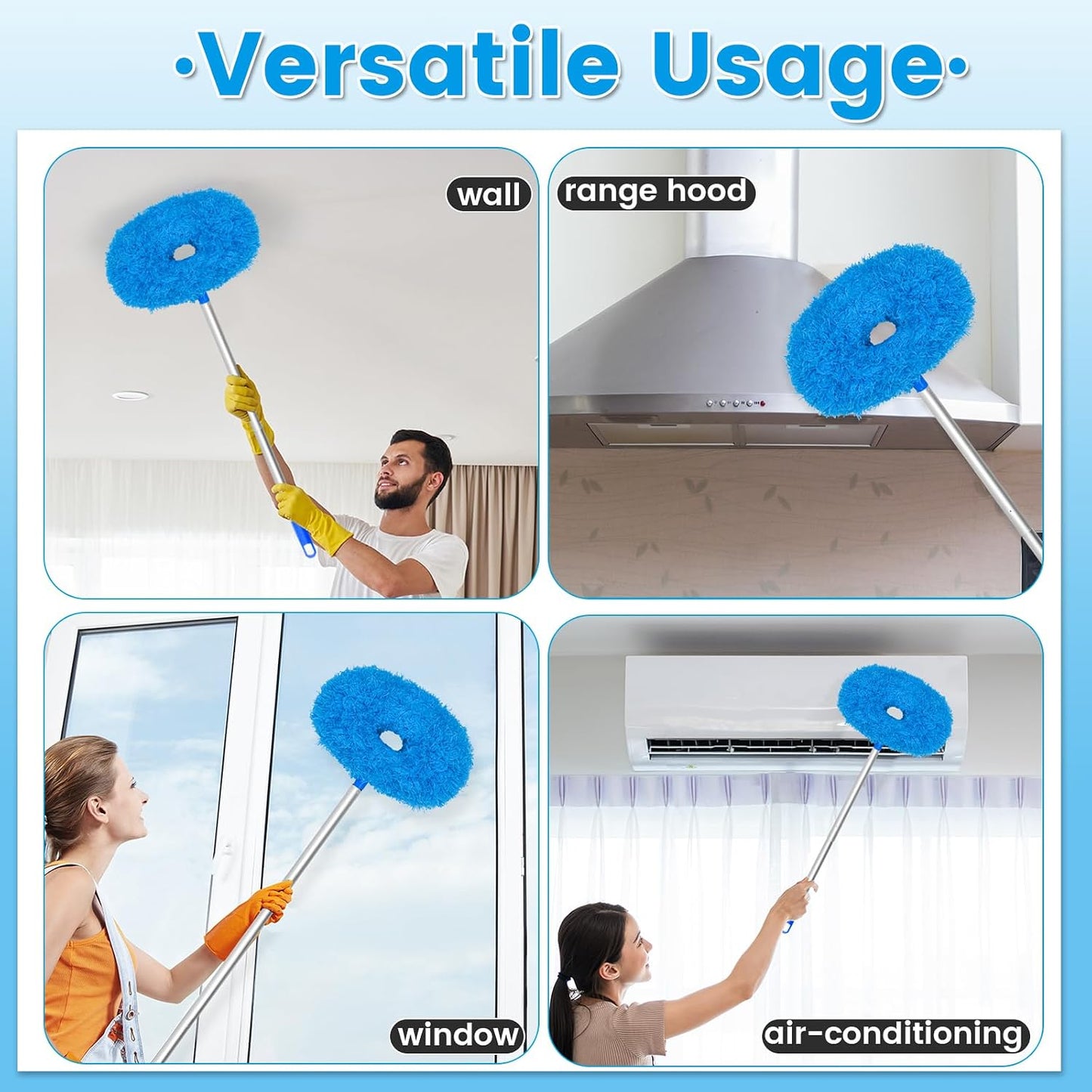 Limpiador ventilador techo microfibra reutilizable