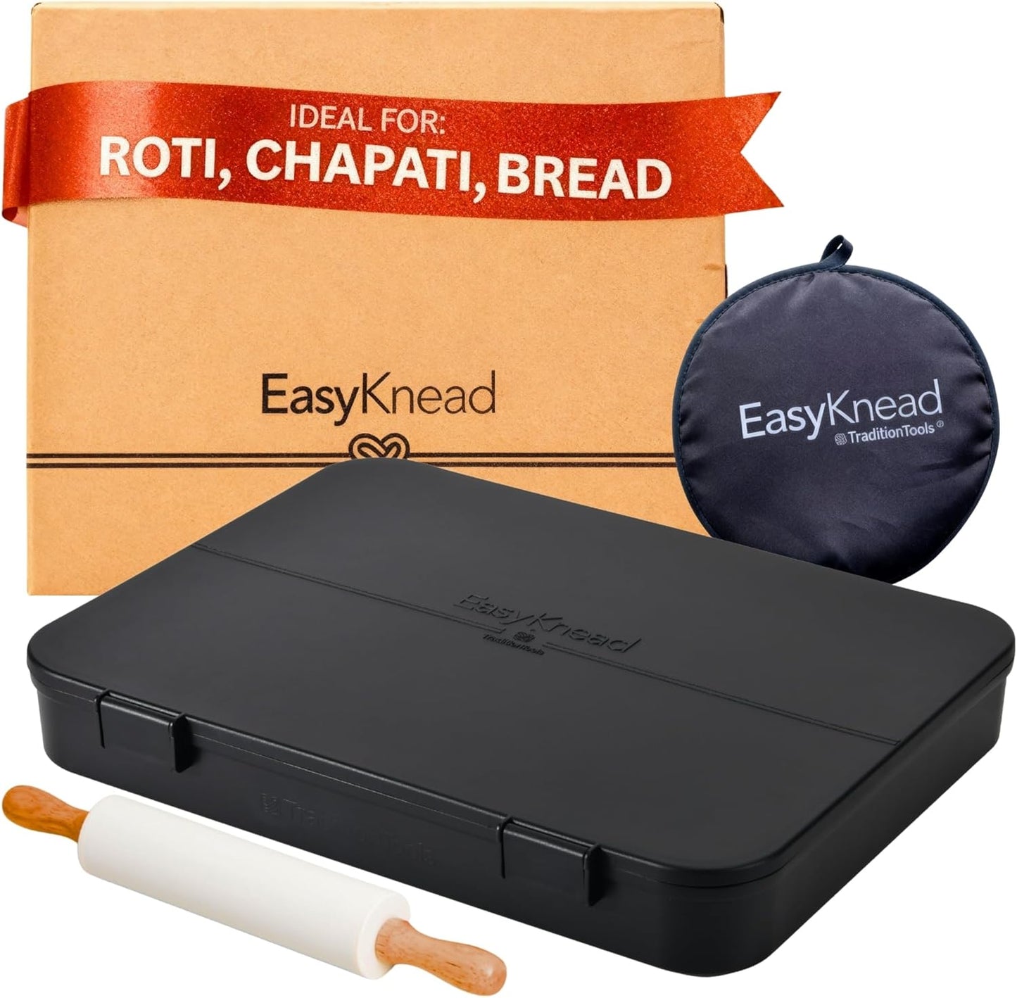 Caja de amasado Rotibox con rodillo para roti, paratha y puri