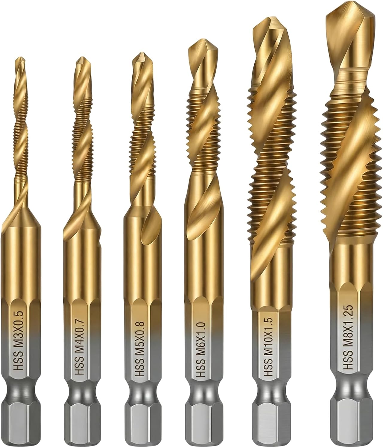 Set 6 Brocas Combinadas Rosca M3-M10