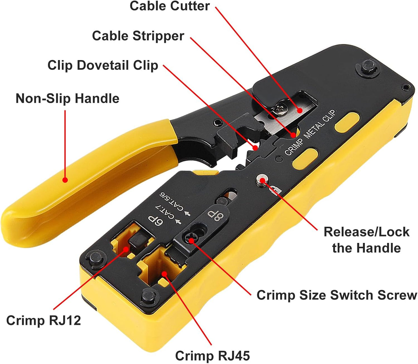 Herramienta crimpadora RJ45 para Ethernet CAT6/5e