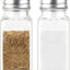 Juego salero pimentero vidrio 2.7oz tapas acero inox