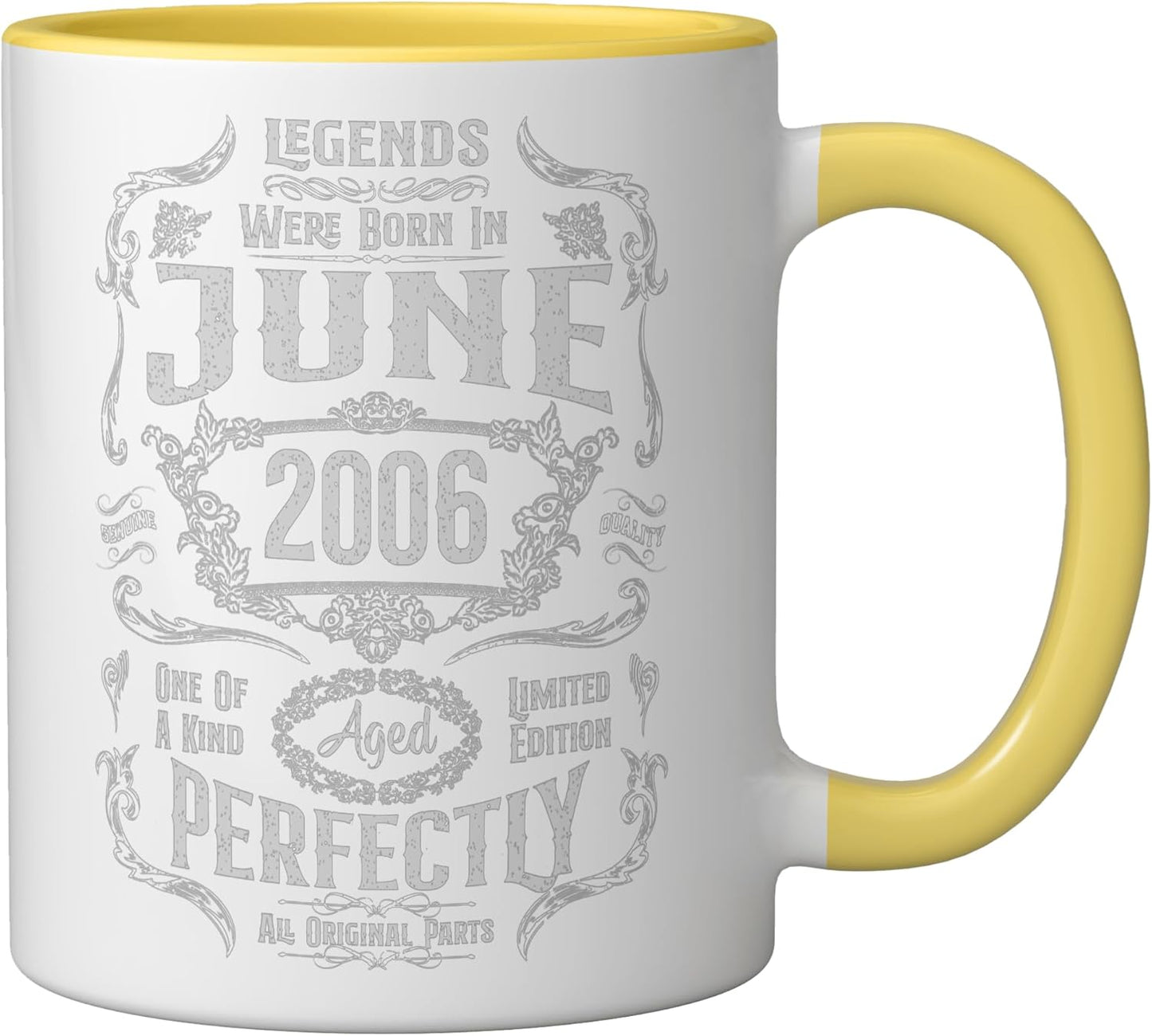 Taza Cerámica Edición 20 Años Junio 2006 Amarillo/Blanco