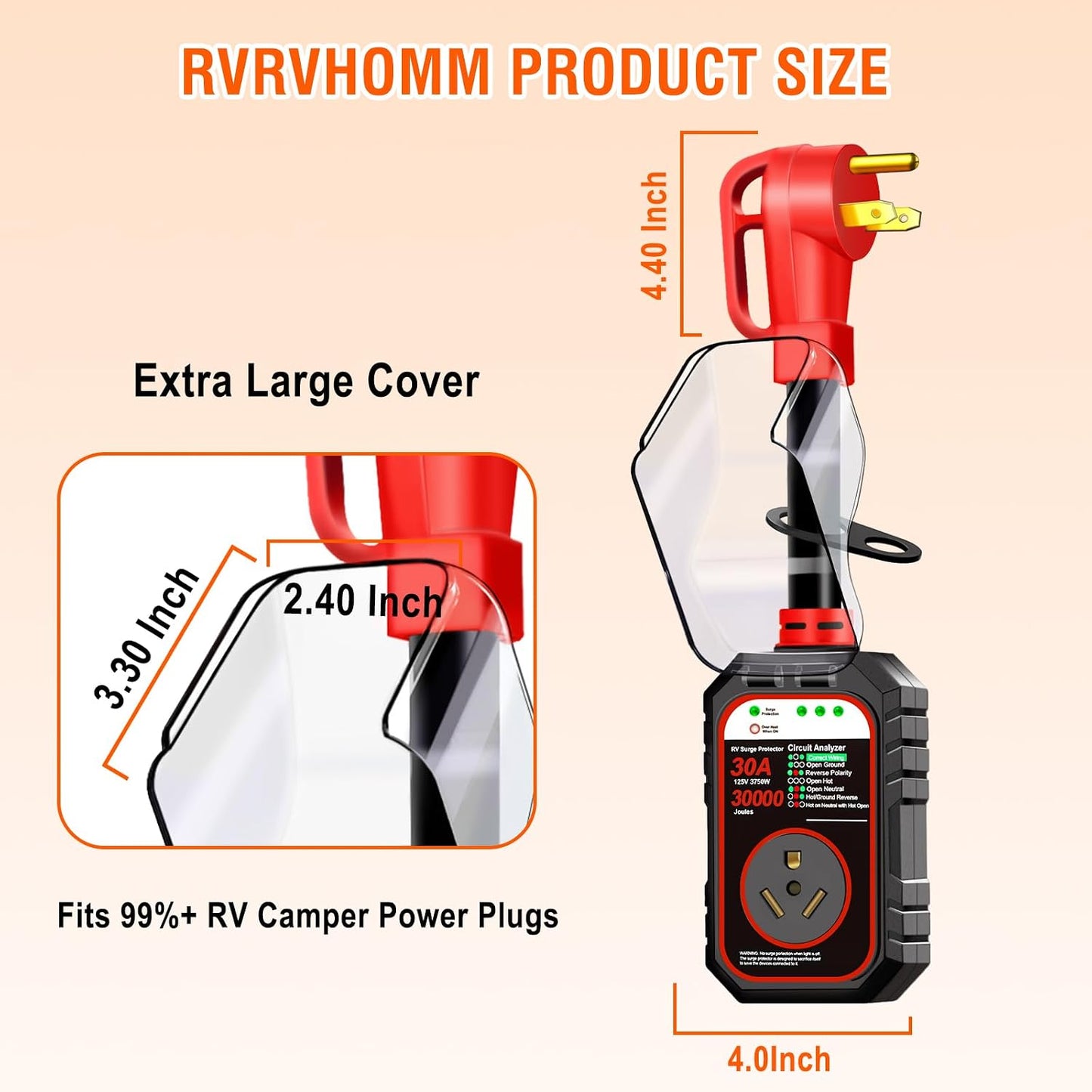 Protector sobretensiones RV 30A con analizador circuito