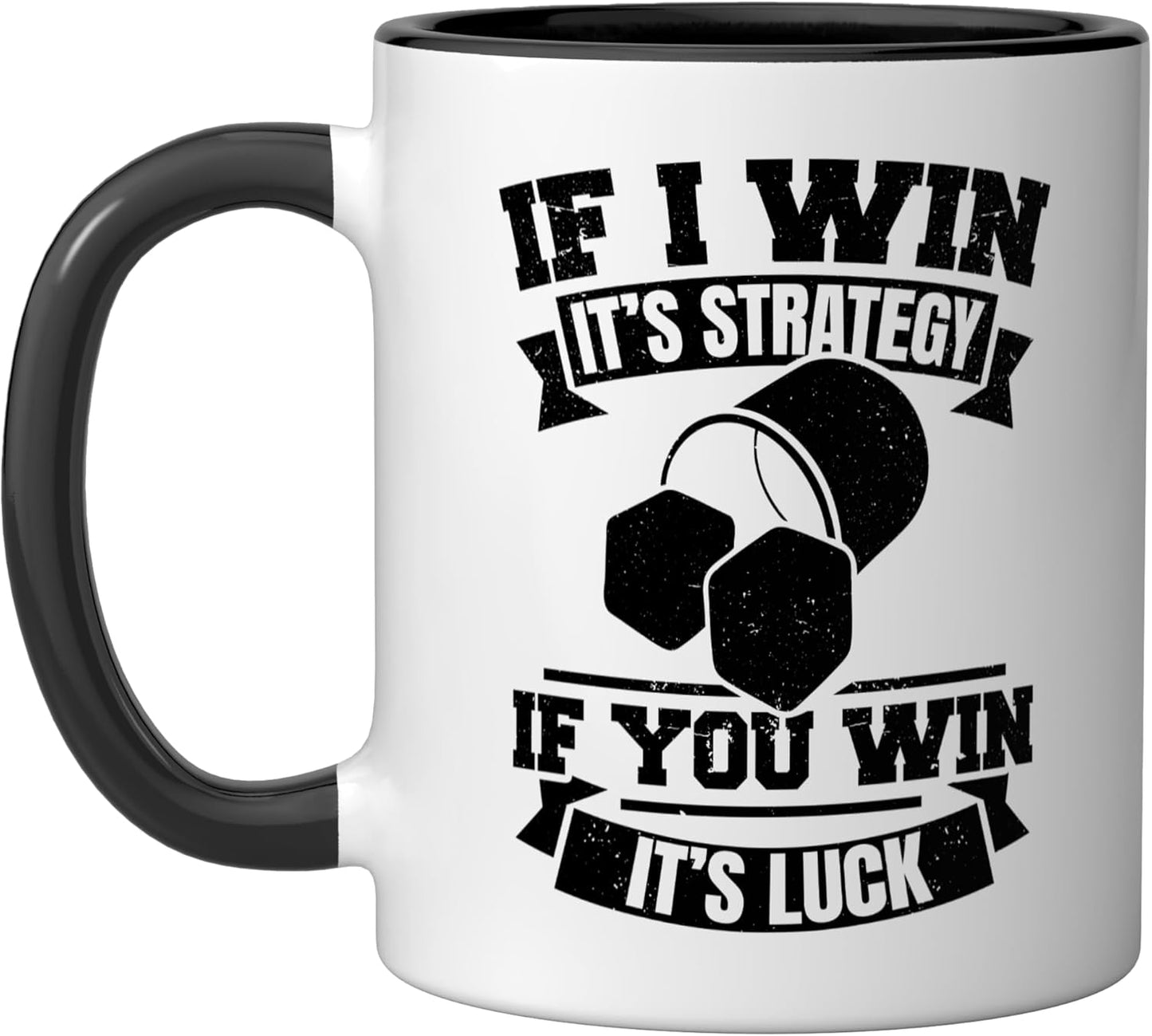 Taza cerámica Yahtzee negra/blanca