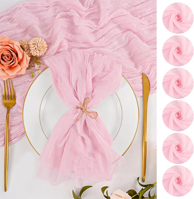 12 Pzas Servilletas Tela 20x20 Pulg Rosa Rústico para Fiesta Boda