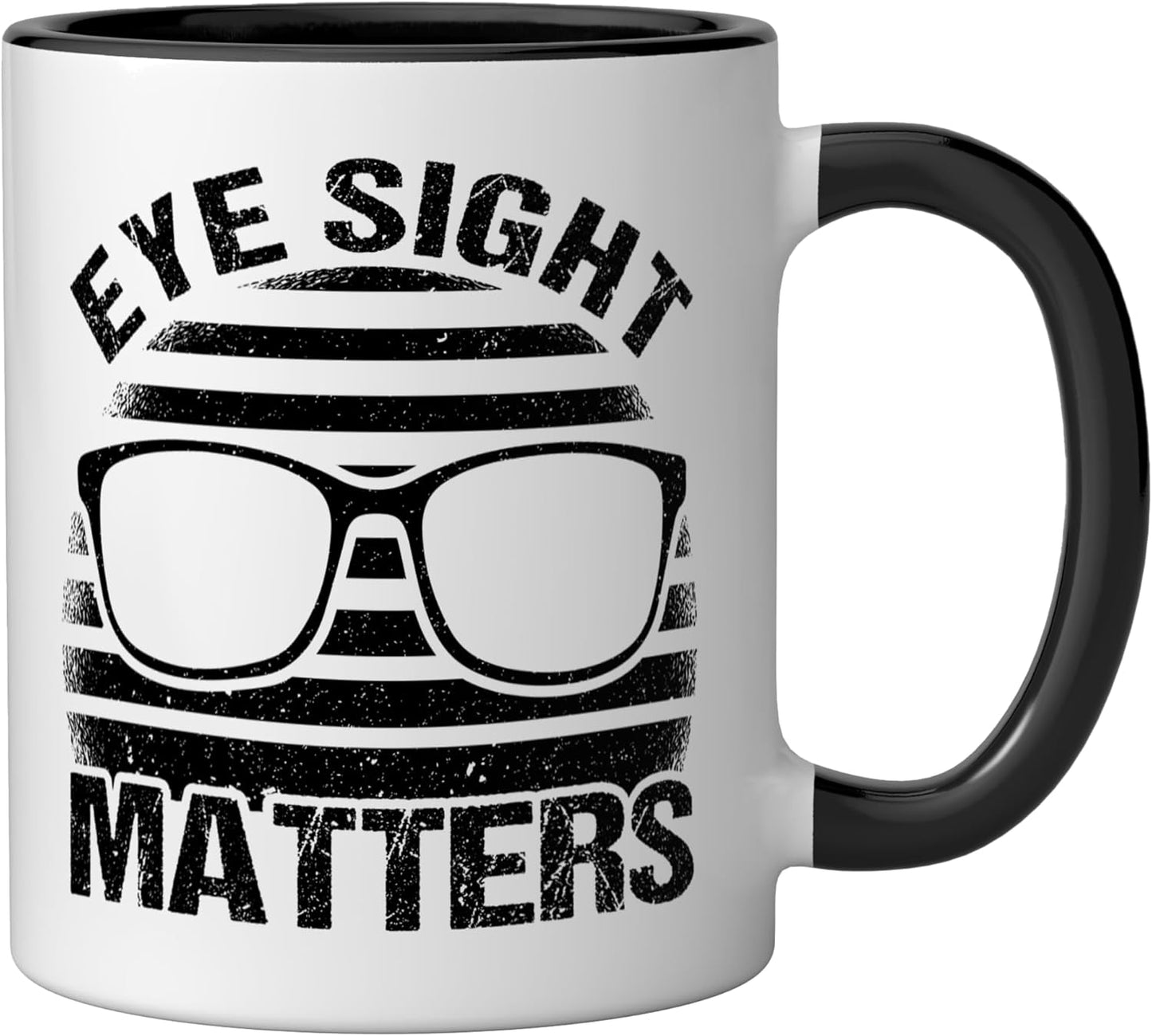 Taza Cerámica para Oftalmólogo Negro/Blanco