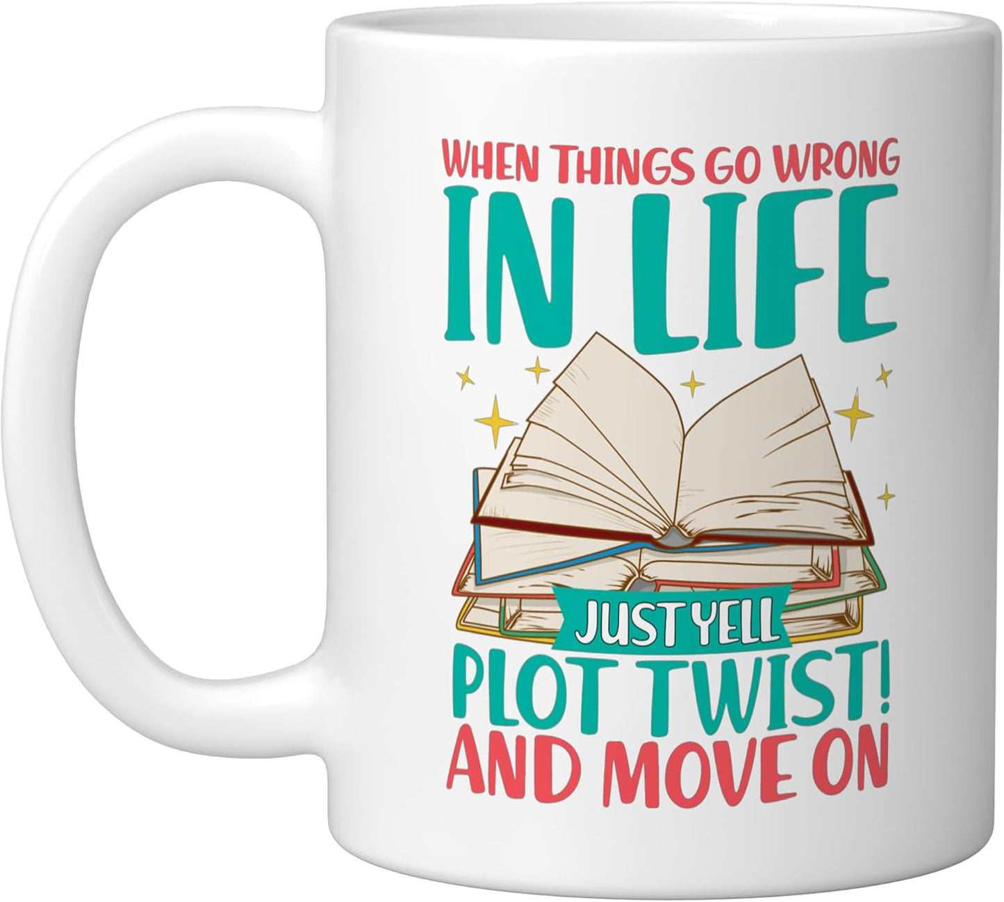 Taza Cerámica Blanca Gritar Plot Twist