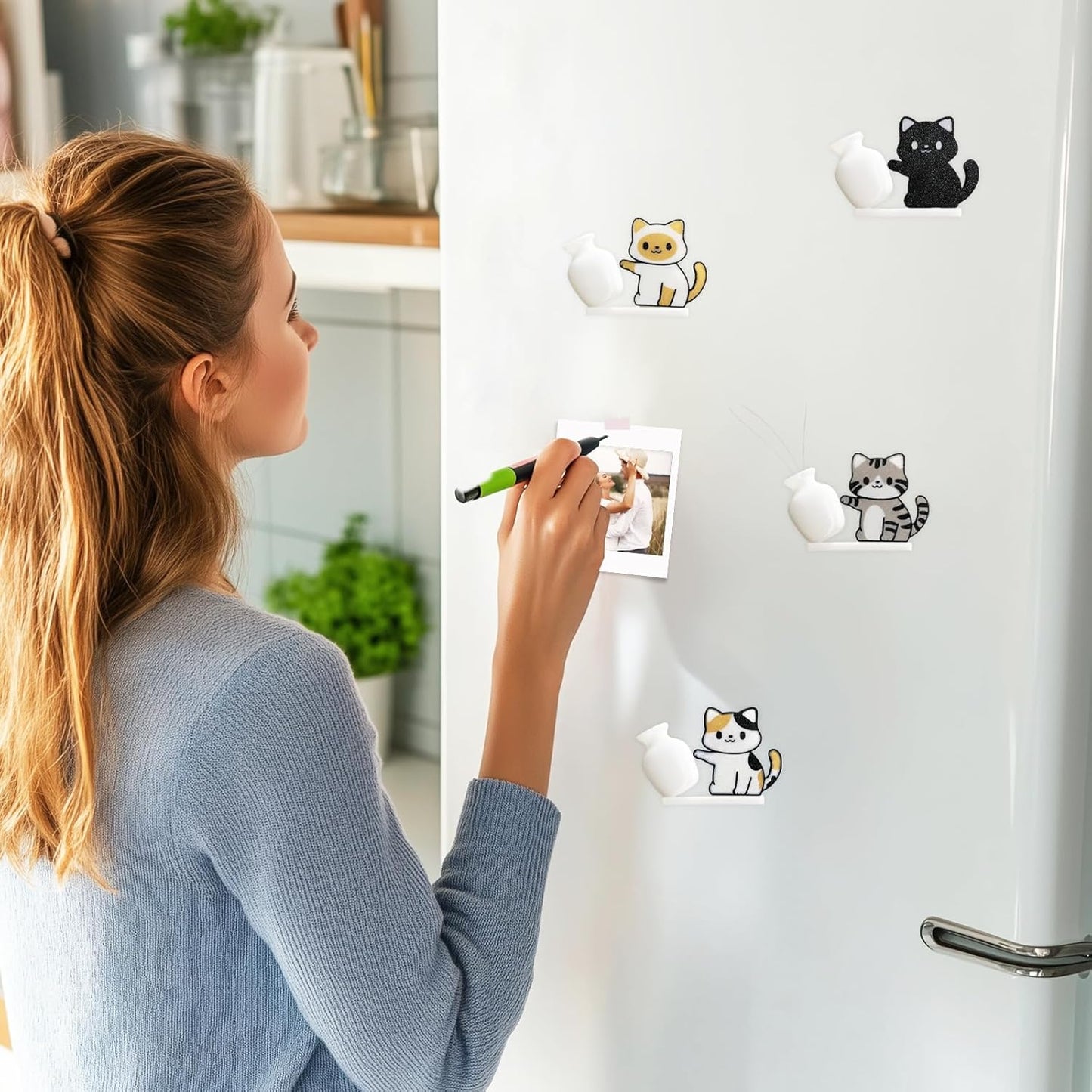 4 Pzas Soporte Bigotes Gato Imanes Decorativos Nevera