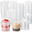 50 Cubos Plástico Reutilizables 24oz Con Tapa Pajita