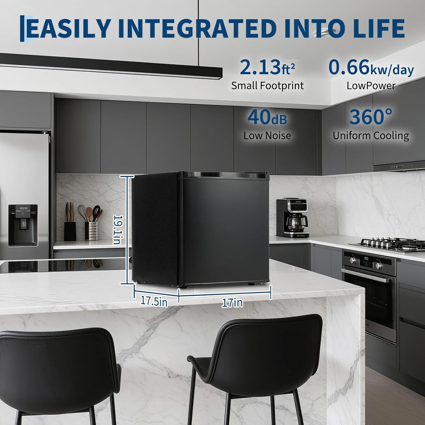 Refrigerador Mini con Congelador 1.6ft³ Termostato Ajustable