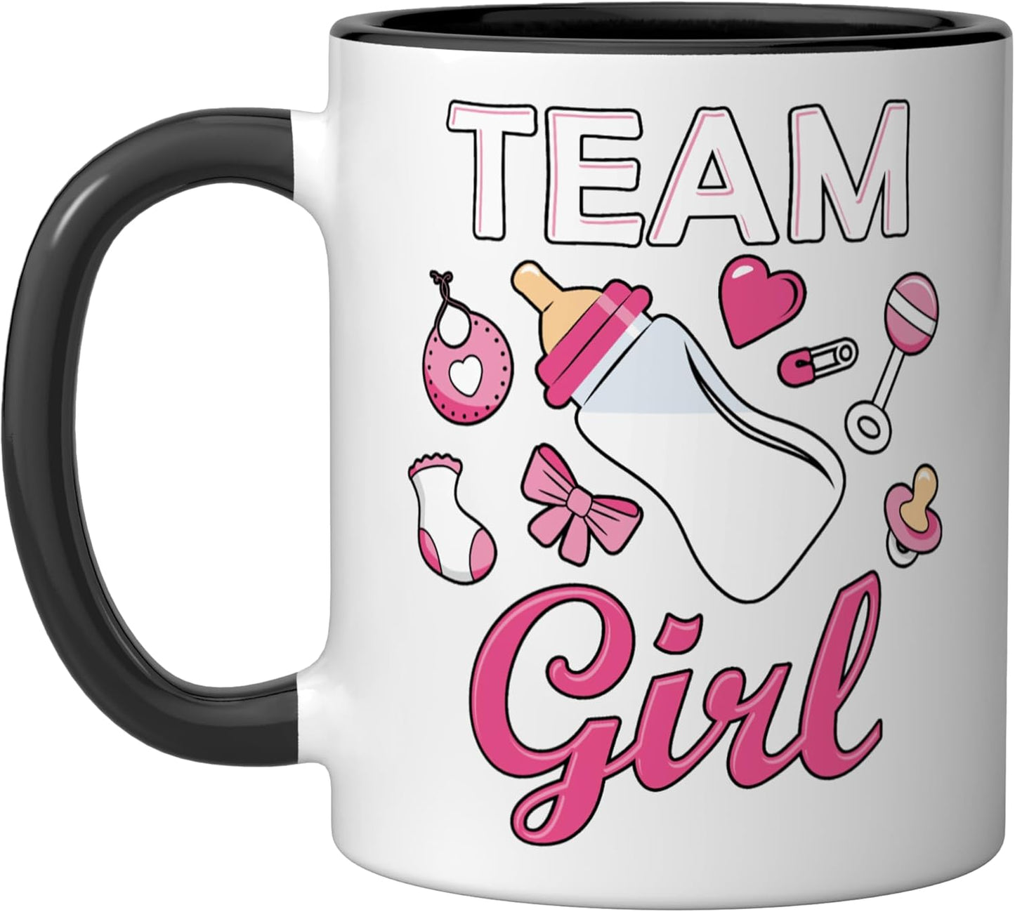 Taza cerámica para revelación de género rosa equipo bebé