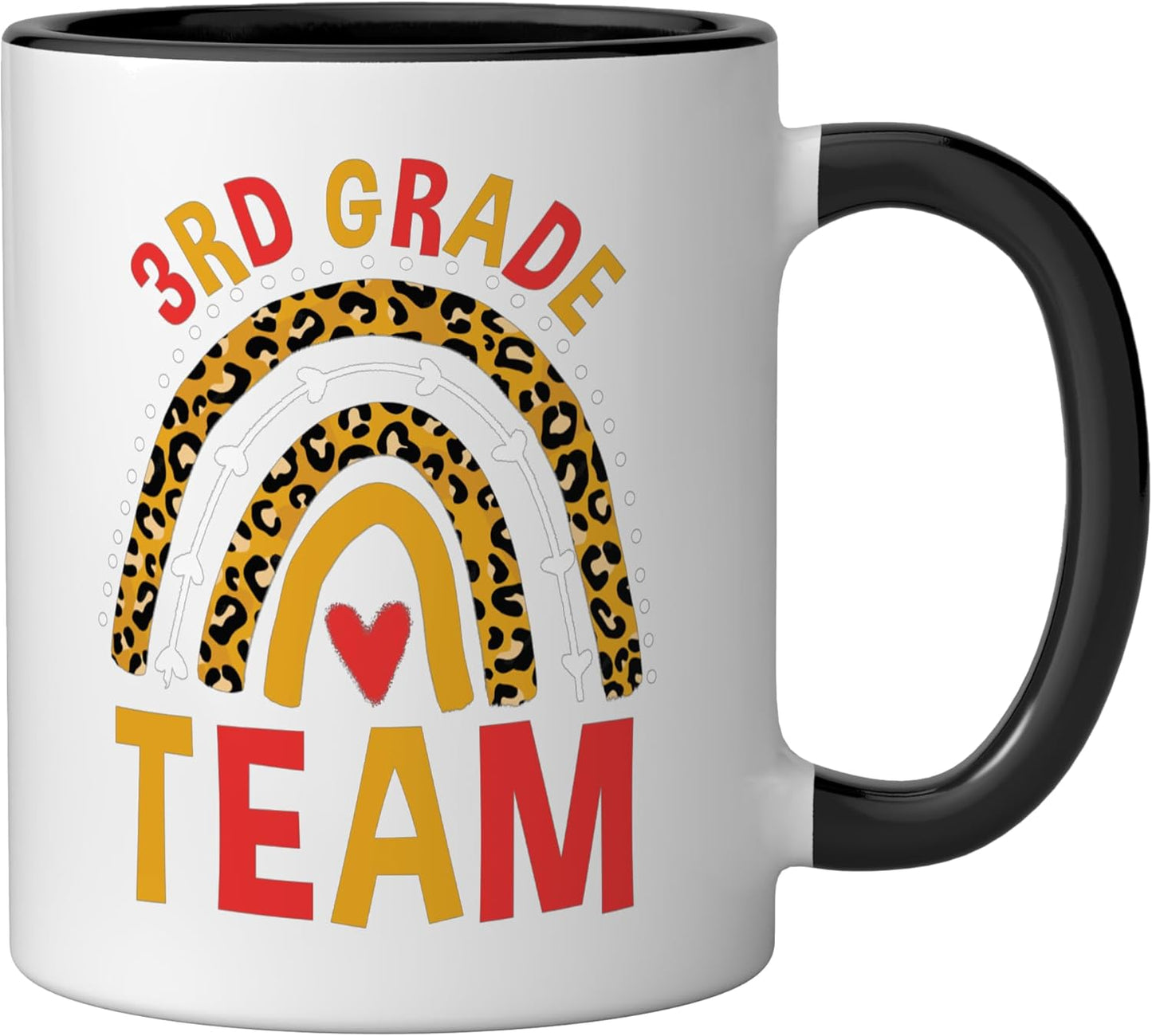 Taza cerámica Leopard Rainbow para tercer grado negro/blanco
