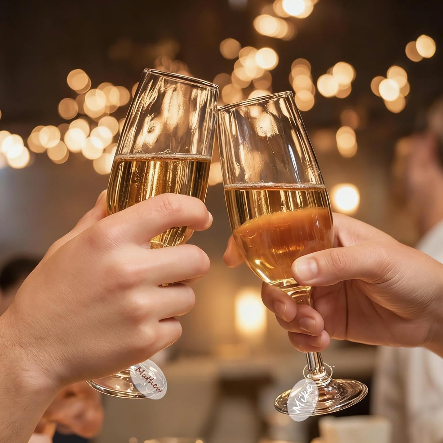 50 dijes acrílicos para vino en blanco con rotuladores de perlas para copa